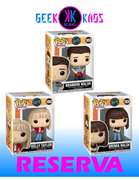 3-PACK - FUNKO POP! BEVERLY HILLS, 90210 - BRANDON WALSH 1858, BRENDA WALSH 1859, KELLY TAYLOR 1860