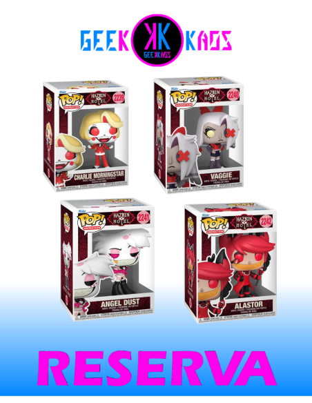 4-PACK - FUNKO POP! - HAZBIN HOTEL - CHARLIE MORNINGSTAR,  VAGGIE, ANGEL DUST, ALASTOR