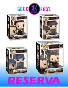 4-PACK - FUNKO POP! - SUPERNATURAL - DEAN WINCHESTER 1836, DEATH 1837, BOBBY SINGER 1838, CROWLEY KING OF HELL 1839
