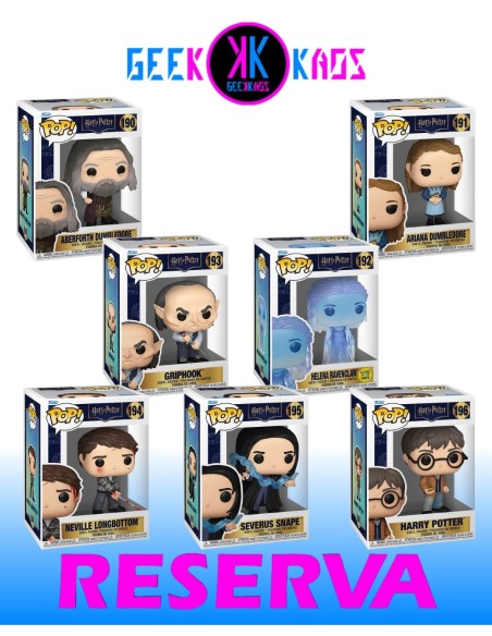 7-PACK - FUNKO POP! HARRY POTTER - ABERFORTH 190, ARIANA 191, HELENA 192, GRIPHOOK 193, NEVILLE 194, SNAPE 195, HARRY 196