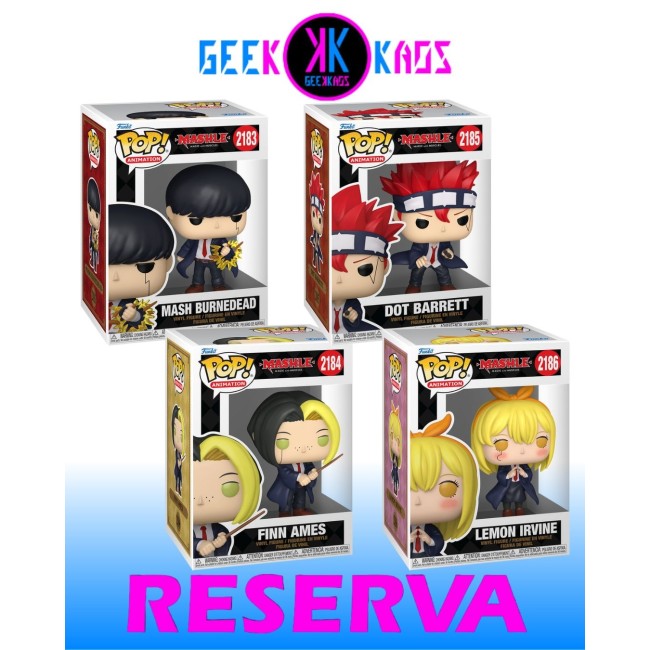 4-PACK - FUNKO POP! MASHLE - MASH BURNEDEAD 2183, FINN AMES 2184, DOT BARRET 2185, LEMON IRVINE 2186