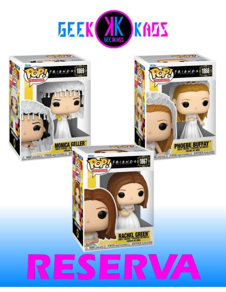 3-PACK - FUNKO POP! FRIENDS - RACHEL GREEN 1867, PHOEBE BUFFAY 1868, MONICA GELLER 1869