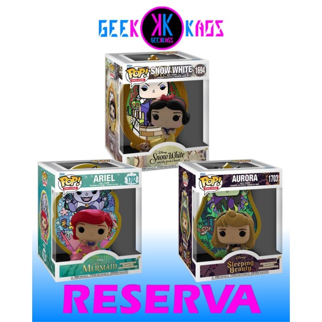 3-PACK FUNKO POP! DELUXE - DISNEY - SNOW WHITE 1694, ARIEL 1702, AURORA 1703