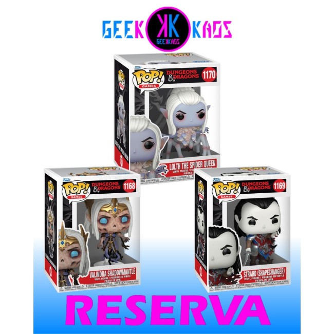 3-PACK - FUNKO POP! DUNGEONS & DRAGONS - VALINDRA 1168, STRAHD 1169, LOLTH 1170