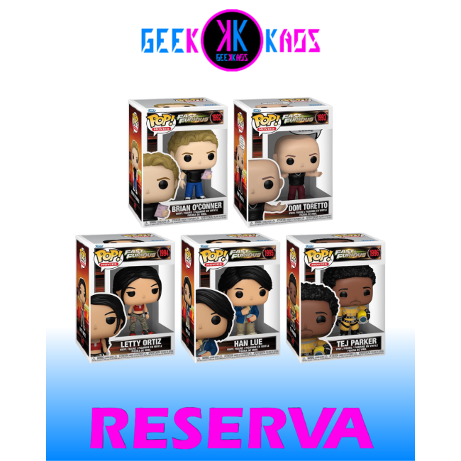 5-PACK - FUNKO POP! FAST & FURIOUS - BRIAN O'CONNER 1992, DOM TORETTO 1993, LETTY ORTIZ 1994, HAN LUE 1995, TEJ PARKER 1996