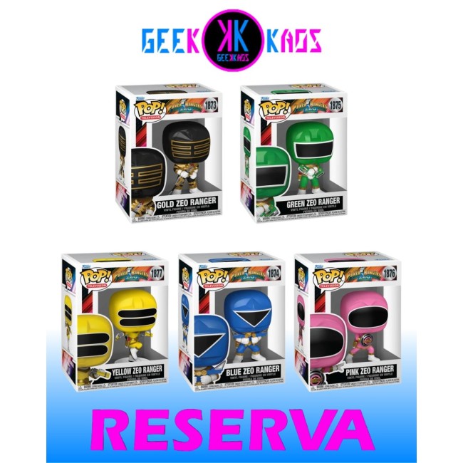 5-PACK - FUNKO POP! POWER RANGER ZEO - GOLD 1873, BLUE 1874, GREEN 1875, PINK 1876, YELLOW 1877