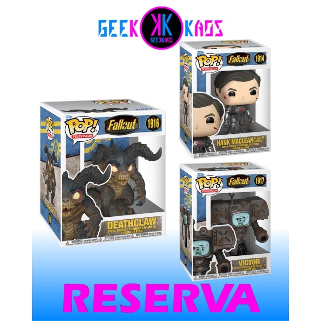 3-PACK - FUNKO POP! FALLOUT - HANK MACLEAN IN POWER ARMOR 1914, VICTOR 1917, DEATHCLAW 1916