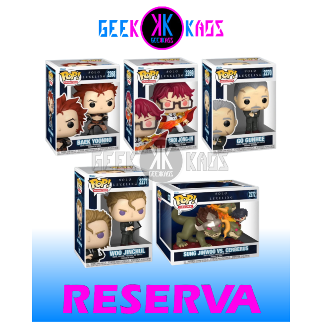 5-PACK - FUNKO POP! - SOLO LEVELING - BAEK 2268 , CHOI 2269  , GUNHEE 2270  , JINCHUL 2271, JINWOO VS CERBERUS 2272
