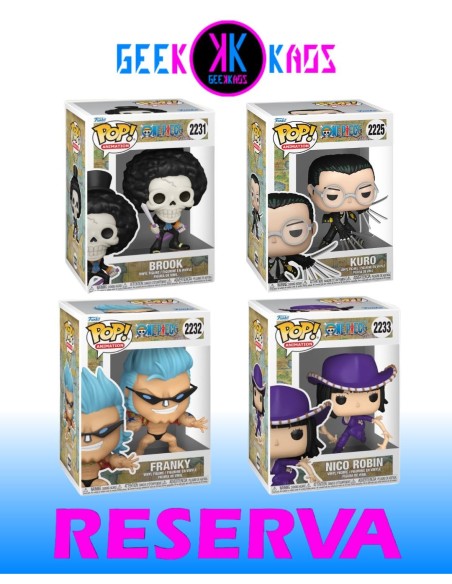 4-PACK - FUNKO POP! ONE PIECE - BROOK 2231 , FRANKY 2232, NICO ROBIN 2233, KURO 2225