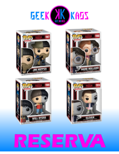 4-PACK FUNKO POP - STRANGER THINGS -JIM HOPPER 1907, BARB HOLLAND 1908, WILL BYERS1909, ELEVEN 1910