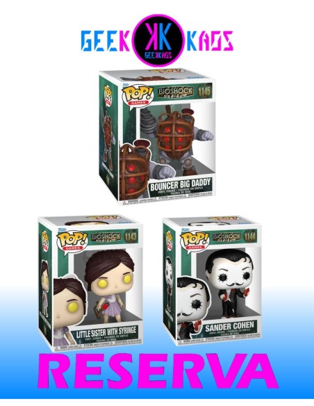 3-PACK - FUNKO POP! BIOSHOCK - LITTLE SISTER WITH SYRINGE 1143, SANDER COHEN 1144, BOUNCER BIG DADDY 1145