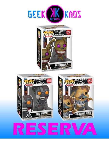 3-PACK - FUNKO POP! FIVE NIGHTS AT FREDDY´S - BURNTRAP 1214, COSTUMED MIMIC 1215, THE MIMIC 1216