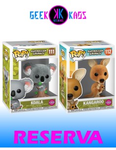 2-PACK - FUNKO POP! AUSTRALIAN ANIMALS - KOALA 111 (FLOCKED), KANGAROO 112 (FLOCKED)