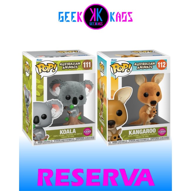 2-PACK - FUNKO POP! AUSTRALIAN ANIMALS - KOALA 111 (FLOCKED), KANGAROO 112 (FLOCKED)