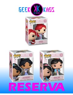 3-PACK - FUNKO POP! - DISNEY PRINCESS - JASMINE 1738, ARIEL 1739, MULAN 1740