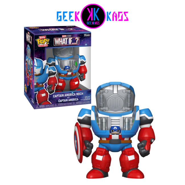 BITTY POP! BITTY BOT - WHAT IF... - CAPTAIN AMERICA MECH WITH CAPTAIN AMERICA