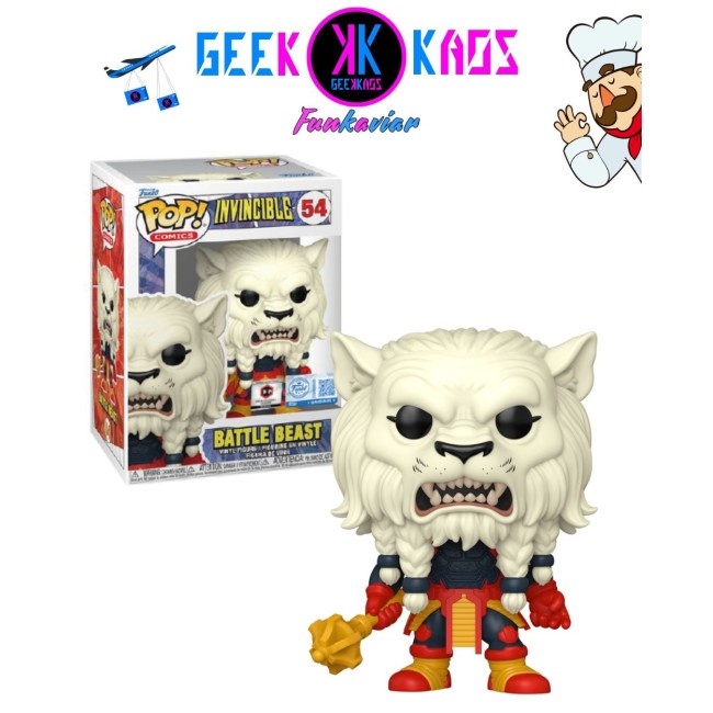 FUNKO POP! - INVINCIBLE - BATTLE BEAST 54 ( CHALICE PRE-RELEASE STICKER )