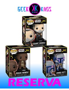 3-APCK - FUNKO POP! STAR WARS - COUNT DOOKU 833, MACE WINDU 834, JANGO FETT 835