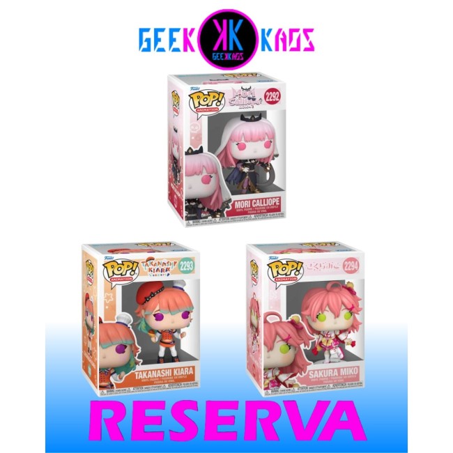 3-PACK - FUNKO POP! HOLOLIVE - MORI CALLIOPE 2292, TAKANASHI KIARA 2293, SAKURA MIKO 2294