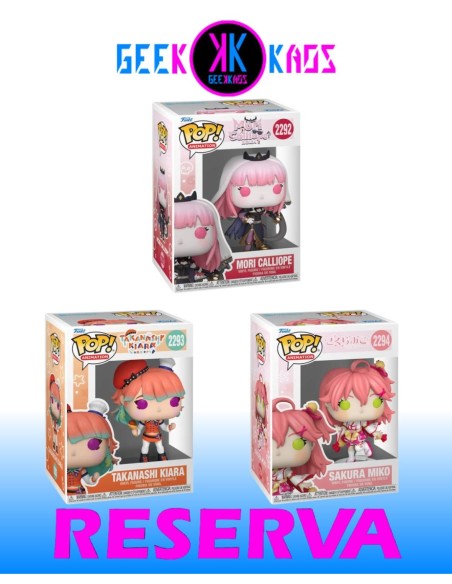 3-PACK - FUNKO POP! HOLOLIVE - MORI CALLIOPE 2292, TAKANASHI KIARA 2293, SAKURA MIKO 2294