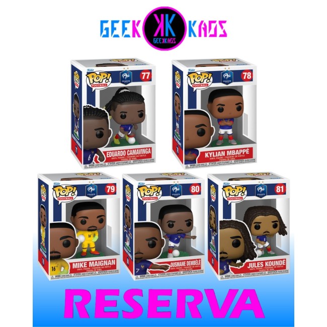 5-PACK - FUNKO POP! SELECCION FRANCESA - CAMAVINGA 77, MBAPPÉ 78, MAIGNAN 79, DEMBÉLÉ 80, KOUNDÉ 81