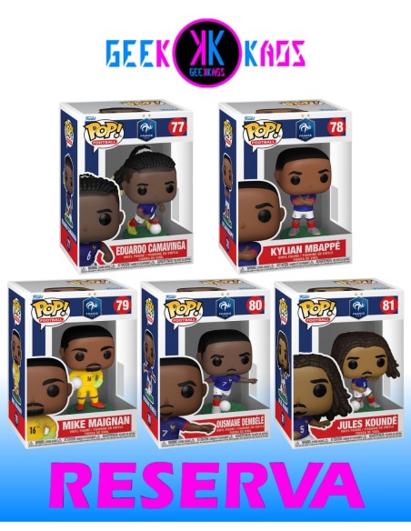 5-PACK - FUNKO POP! SELECCION FRANCESA - CAMAVINGA 77, MBAPPÉ 78, MAIGNAN 79, DEMBÉLÉ 80, KOUNDÉ 81