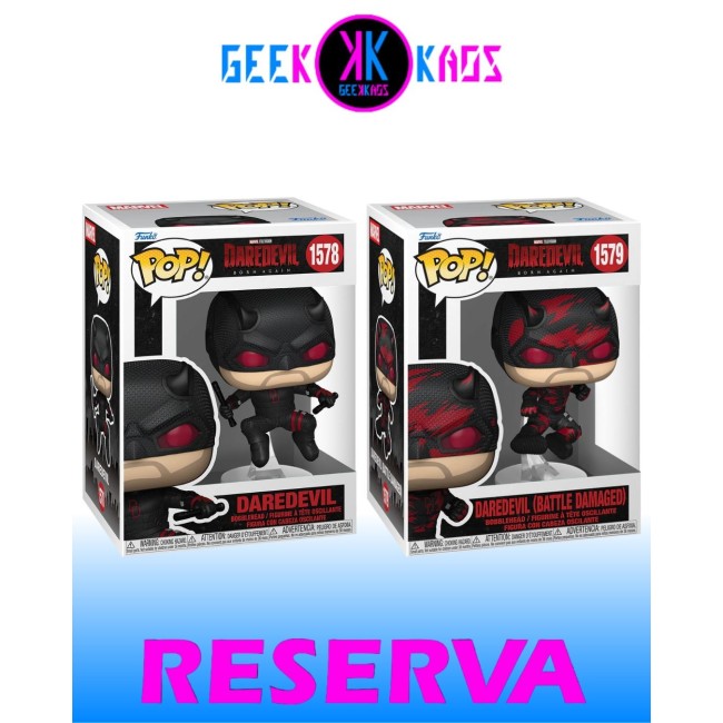2-PACK - FUNKO POP! - DAREDEVIL: BORN AGAIN - DAREDEVIL 1578, DAREDEVIL  (BATTLE DAMAGED) 1579