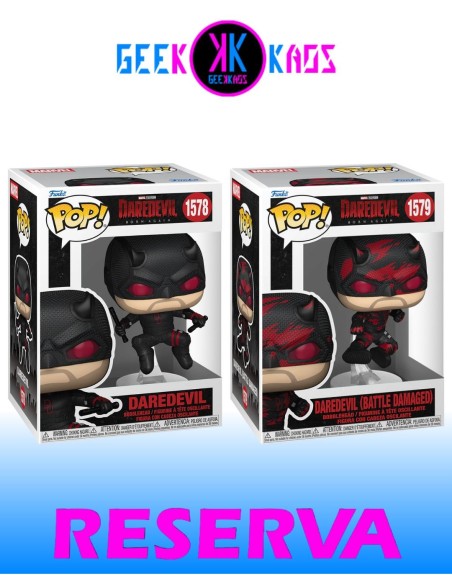 2-PACK - FUNKO POP! - DAREDEVIL: BORN AGAIN - DAREDEVIL 1578, DAREDEVIL  (BATTLE DAMAGED) 1579