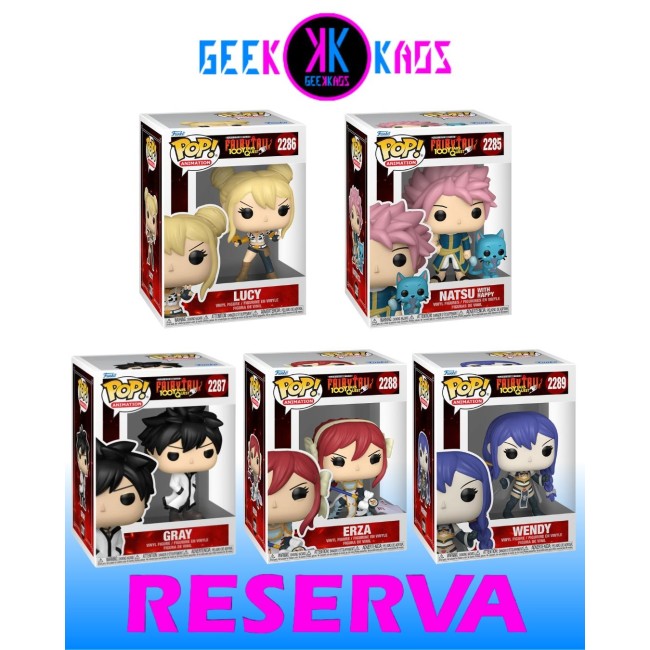 5-PACK - FUNKO POP! FAIRY TAIL: 100 YEARS QUEST - NATSU WITH HAPPY 2285, LUCY 2286, GRAY 2287, ERZA 2288, WENDY 2289