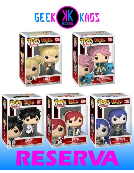 5-PACK - FUNKO POP! FAIRY TAIL: 100 YEARS QUEST - NATSU WITH HAPPY 2285, LUCY 2286, GRAY 2287, ERZA 2288, WENDY 2289