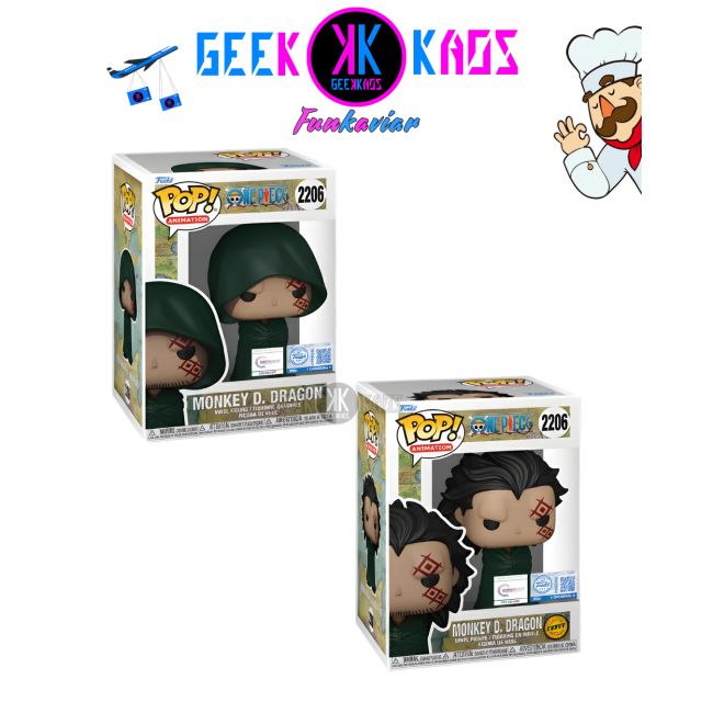 FUNKO POP! - ONE PIECE - MONKEY D. DRAGON 2206 (CHRONO TOYS) (BUNDLE)