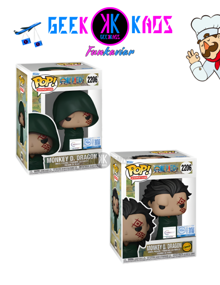 FUNKO POP! - ONE PIECE - MONKEY D. DRAGON 2206 (CHRONO TOYS) (BUNDLE)
