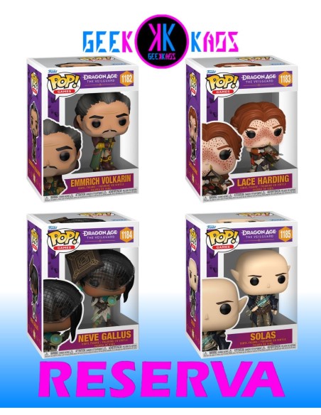 4-PACK - FUNKO POP! DRAGON AGE: THE VEILGUARD - EMMRICH VOLKARIN 1182, LACE HARDING 1183, NEVE GALLUS 1184, SOLAS 1185