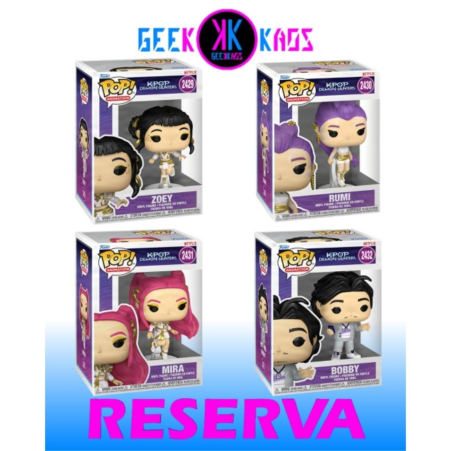 4-PACK - FUNKO POP! - K-POP DEMON HUNTERS - ZOEY 2429, RUMI 2430, MIRA 2431, BOBBY 2432