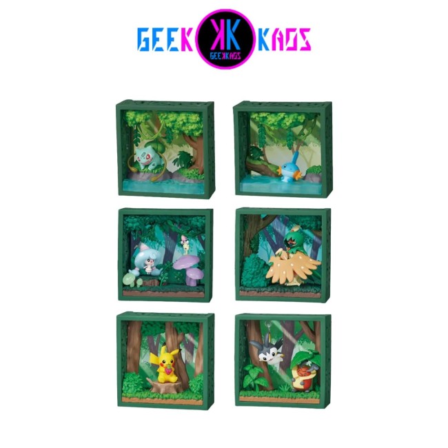 FIGURA RE-MENT - POKEMON - POCKET MONSTER FRAME DEEP GREEN FOREST (MYSTERY)