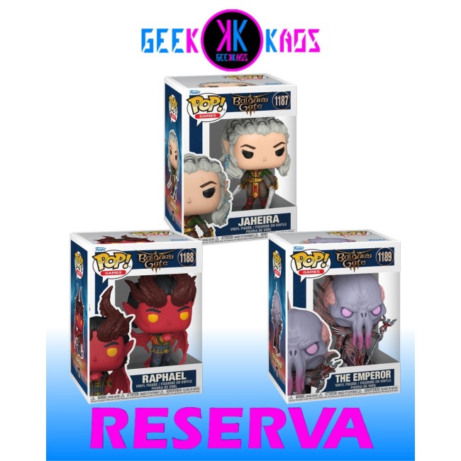 3-PACK - FUNKO POP! BALDUR´S GATE - JAHEIRA 1187, RAPHAEL 1188, THE EMPEROR 1189