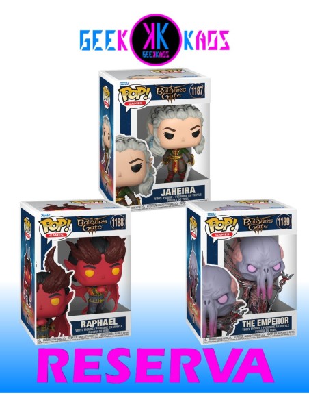 3-PACK - FUNKO POP! BALDUR´S GATE - JAHEIRA 1187, RAPHAEL 1188, THE EMPEROR 1189