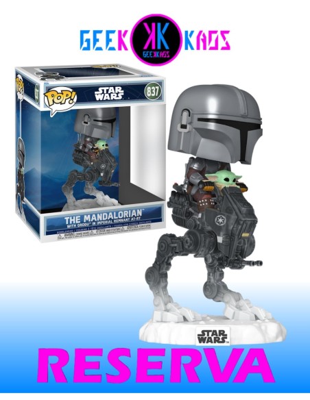 FUNKO POP! - STAR WARS -  THE MANDALORIAN WITH GROGU IN IMPERIAL REMNANT AT-RT 837