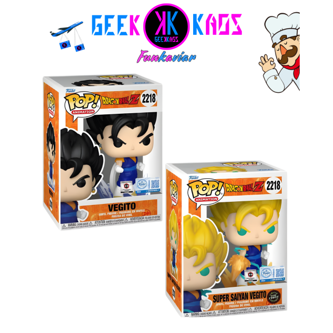 FUNKO POP! - DRAGON BALL Z - VEGITO 2218 (CHALICE PRERELEASE STICKER) ( bundle Regular + chase)