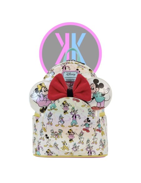 MINI MOCHILA - MICKY & FRIENDS - DISNEY 100 AOP EAR HOLDERS - LOUNGEFLY
