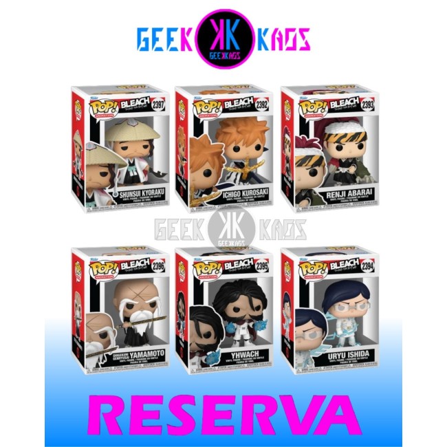 6-PACK - FUNKO POP! BLEACH - ICHIGO 2392, RENJI 2393, URYU 2394, YHWACH 2395, YAMAMOTO 2396, SHUNSUI 2397
