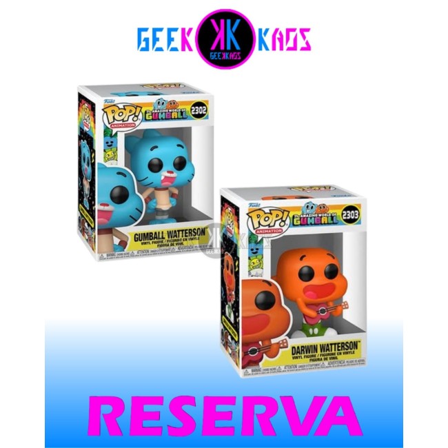 2-PACK - FUNKO POP! - THE AMAZING WORLD OF GUMBALL - GUMBALL WATTERSON 2302, DARWIN WATTERSON 2303