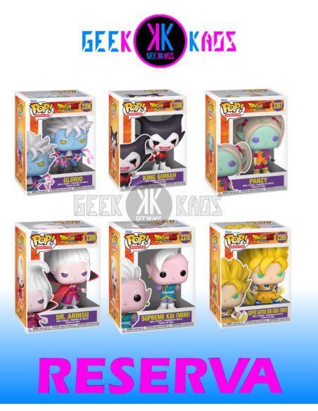6-PACK - FUNKO POP! - DRAGON BALL DAIMA - GOKU 2305, GLORIO 2306, PANZY 2307, KING GOMAH 2308, DR.ARINSU 2309, SUPREME KAI 2310