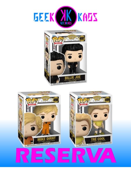 3-PACK - FUNKO POP! - GREEN DAY - BILLIE JOE 497, MIKE DIRNT 498, TRÉ COOL 499