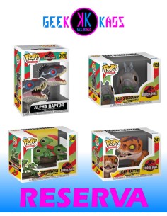 4-PACK - FUNKO POP! - JURASSIC PARK - ALPHA RAPTOR 2038, BABY STEGOSAURUS 2039, COMPSOGNATHUS 2040, TIGER RAPTOR 2041