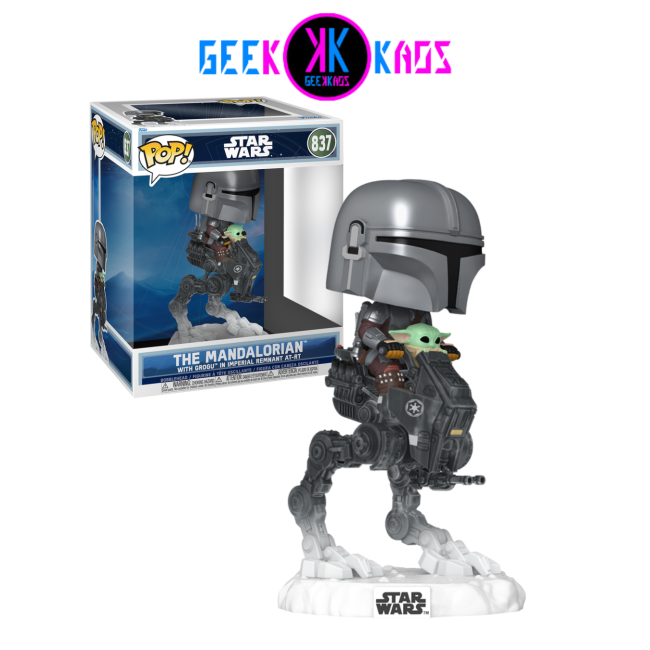 FUNKO POP! - STAR WARS -  THE MANDALORIAN WITH GROGU IN IMPERIAL REMNANT AT-RT 837