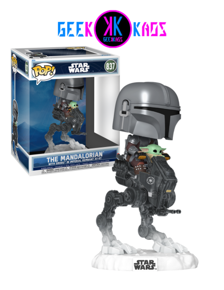 FUNKO POP! - STAR WARS -  THE MANDALORIAN WITH GROGU IN IMPERIAL REMNANT AT-RT 837