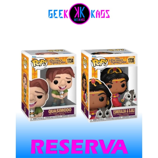 2-PACK - FUNKO POP! THE HUNCHBACK OF NOTRE DAME - QUASIMODO 1734, ESMERALDA & DJALI 1735