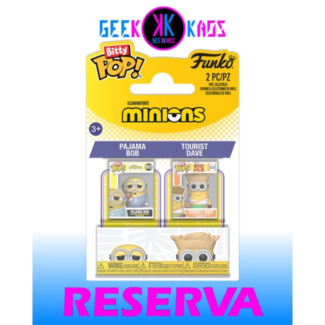 BITTY POP! - MINIONS - PAJAMA BOB & TOURIST DAVE (2-PACK)