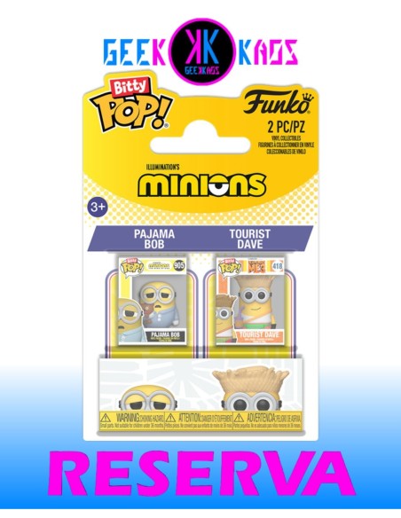 BITTY POP! - MINIONS - PAJAMA BOB & TOURIST DAVE (2-PACK)